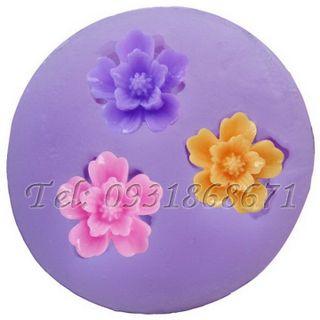 Khuôn rau câu silicon 3 hoa - Mã số 33