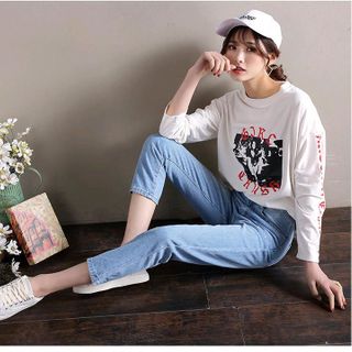 Quần Jean 9 tất cào xước nhẹ