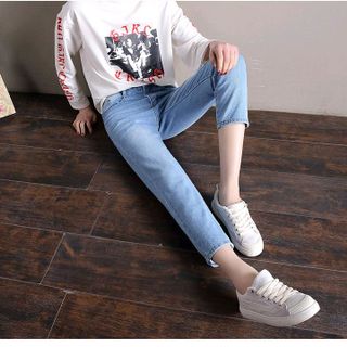 Quần Jean 9 tất cào xước nhẹ