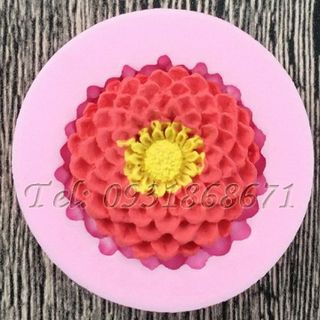 Khuôn rau câu silicon hoa thược dược - Mã số 34