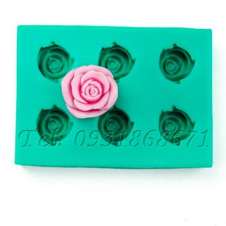 Khuôn rau câu silicon 6 hoa hồng – Mã số 56