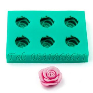 Khuôn rau câu silicon 6 hoa hồng – Mã số 56