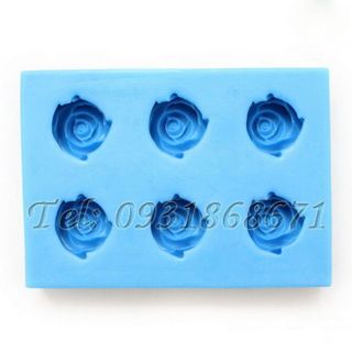 Khuôn rau câu silicon 6 hoa hồng – Mã số 56