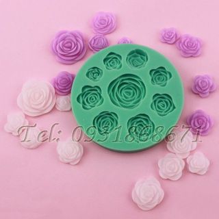 Khuôn rau câu silicon 9 hoa hồng - Mã số 5