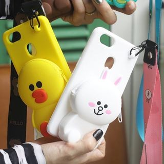 ỐP ĐIỆN THOAI IPHONE ỐP GẤU THỎ VỊT VÍ CHO ĐIỆN THOẠISIÊU CUTE Tặng kèm dây đeo cùng loại giá sỉ