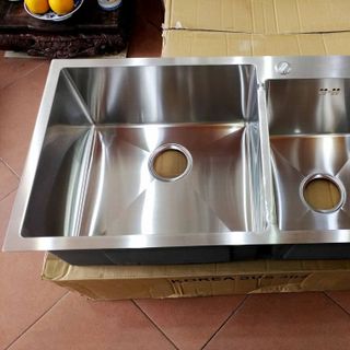 chậu rửa bát đúc 2 hố 82x45 sus304 giá rẻ nhất