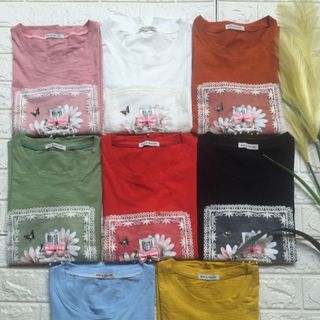 Áo thun sớ gỗ ren