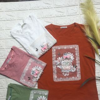 Áo thun sớ gỗ ren