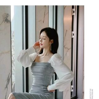 Đầm hàn quốc tay voan