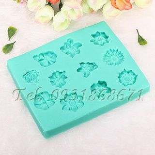 Khuôn rau câu silicon các loại hoa - Mã số 196