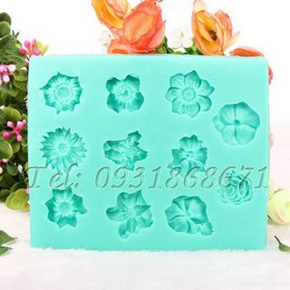 Khuôn rau câu silicon các loại hoa - Mã số 196