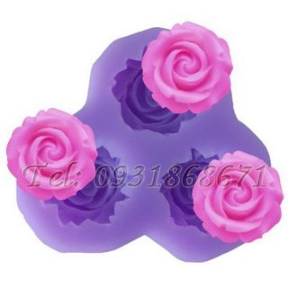 Khuôn rau câu silicon 3 hoa hồng - Mã số 69