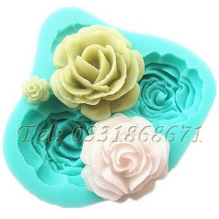 Khuôn rau câu silicon 4 hoa hồng - Mã số 8