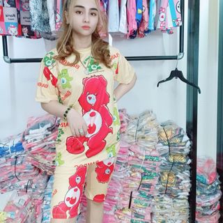Đồ bộ nữ in hình gấu đỏ