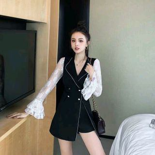 Đầm phối tay ren