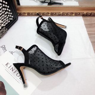 Giày sandal lưới gót nhọn