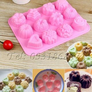 Khuôn rau câu silicon hoa tổng hợp - Mã số 132