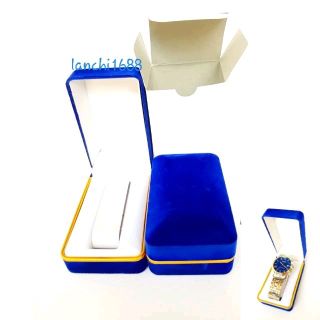 hộp nhung xanh đồng hồ hình chữ nhật