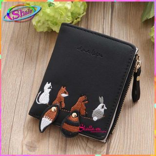 Ví nữ cầm tay mini thời trang sốc nâu nhiều ngăn M1 Shalla