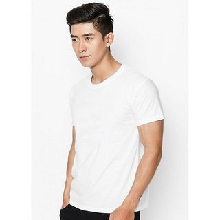 Áo thun trắng trơn cotton CELEB 9B02