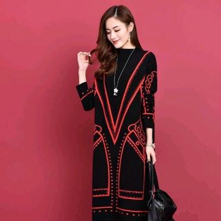 Đầm len họa tiết mẫu mới