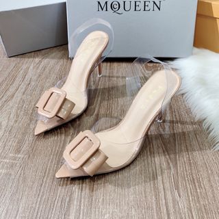 Giày cao gót nữ từ 7 đến 9 phân mẫu đẹp kiểu trong suốt mũi nhọn hot