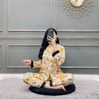 set bộ satin lụa tay dài