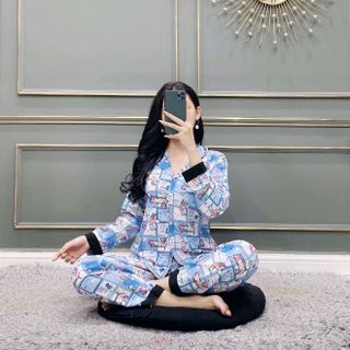 set bộ satin lụa tay dài