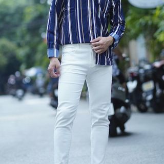 Quần jean nam trắng trơn CELEB 9D15