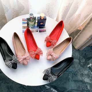 Giày búp bê đính nơ siêu bền