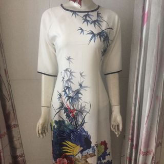 Set áo dài cách tân in họa tiết