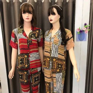 Bộ pijama tay ngắn quần dài vải đũi