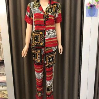 Bộ pijama tay ngắn quần dài vải đũi