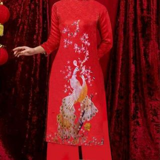 set áo dài họa tiết