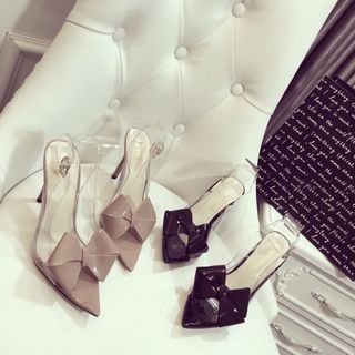 Giày cao gót nhọn nơ cute