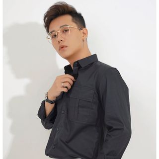Áo sơ mi nam đen túi hộp CELEB 9M15