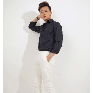 Áo sơ mi nam đen túi hộp CELEB 9M15