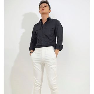Áo sơ mi nam đen túi hộp CELEB 9M15