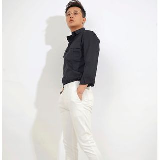 Áo sơ mi nam đen túi hộp CELEB 9M15