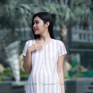 Đầm bầu suông kẻ sọc 2857