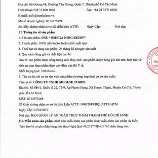 Dầu Omega 369 Kiddy chiết xuất 100 hạt sachi hữu cơ