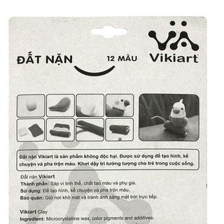 Đất nặn 12 màu Vikiart Thái Lan