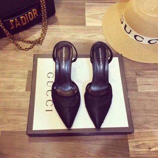Giày sandal cao gót lưới đèn