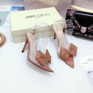 Giày cao got nhọn mika phối nơ