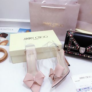 Giày cao got nhọn mika phối nơ