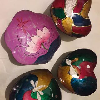 Chén dĩa dừa sơn mài