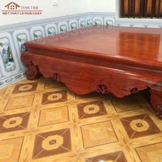 Sập ngồi gỗ hương nam phi cổ liền 1m8 2m2