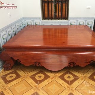 Sập ngồi gỗ hương nam phi cổ liền 1m8 2m2