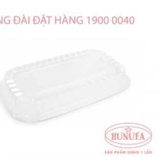 Khay nhựa đế đen đựng thực phẩm nắp PET HT017 - không ngăn
