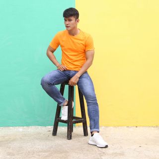 Áo thun cam cá sấu hột CELEB 9B10